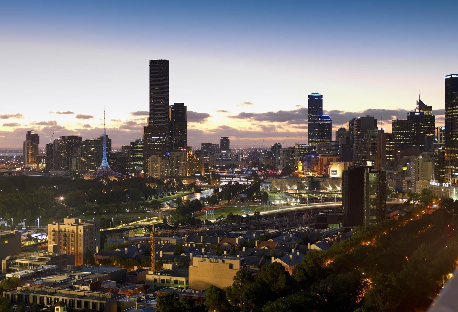 city view from rooftop at Pullman Melbourne on the park