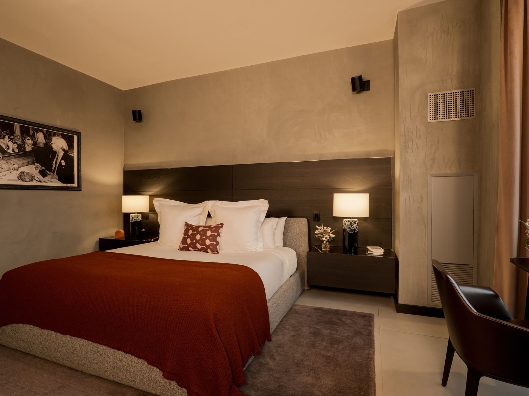 Gansevoort Meatpacking Duplex Penthouse Designed by Poliform. Upstairs Bedroom. King Size Bed. 