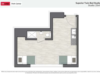 UniLodge Perth Central - Superior Twin Bed Studio