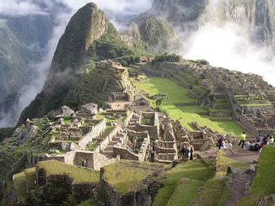 Machu Picchu with mountains in background