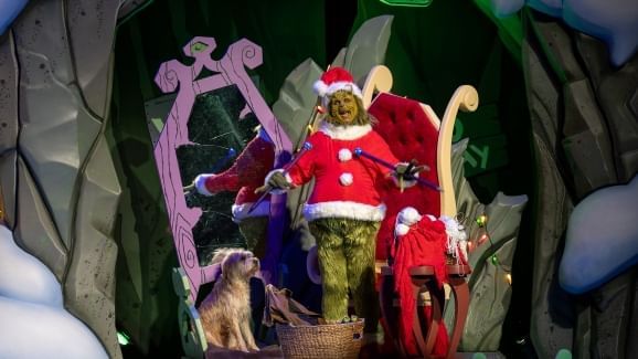 Even the Grinch learns to love Christmas at Universal Orlando.  