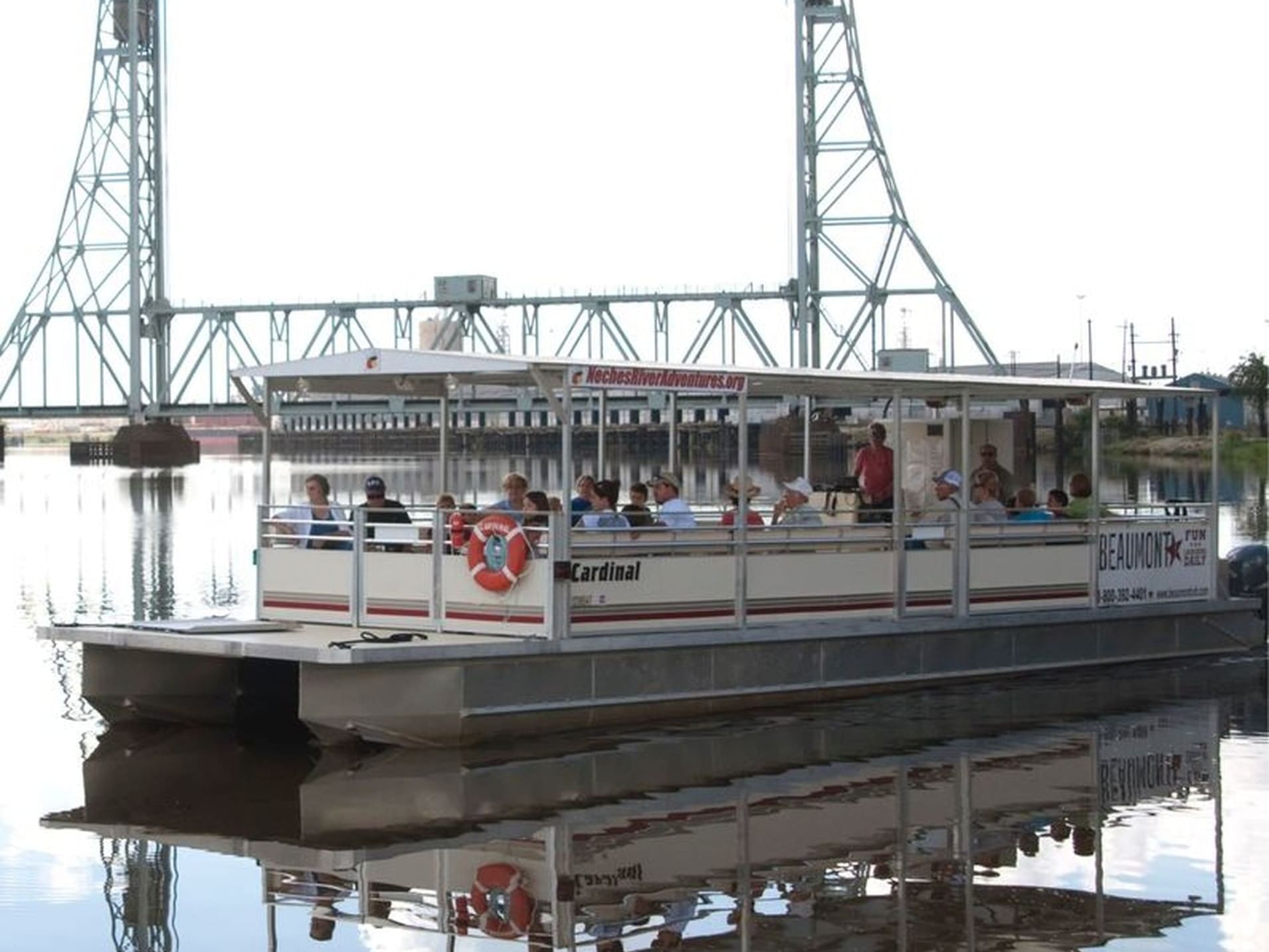 City tour boat at Neches river near MCM Elegante Beaumont
