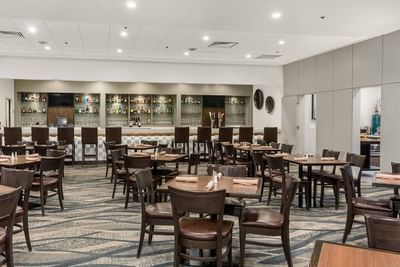 dining tables in spacious room