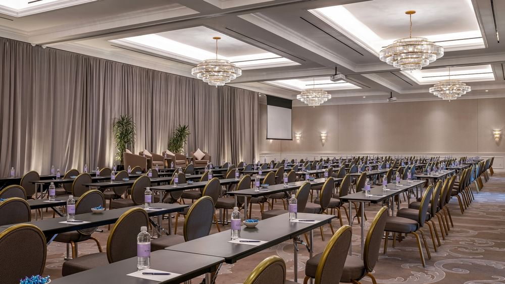 Turtle Creek Ballroom event room setup at Warwick Melrose Hotel in Dallas.