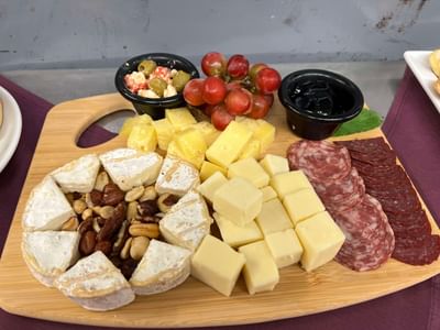 Cheese with fruits platter served at La Tourelle Hotel and Spa