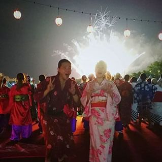There is fireworks performance during the nighttime of the Penang Bon Odori Festival.