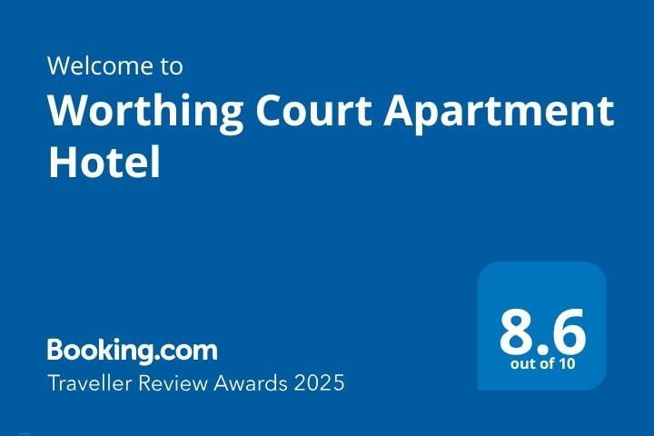 Booking. com Traveller Review Awards 2025 banner with a score of 8.6 at Worthing Court Apartment Hotel