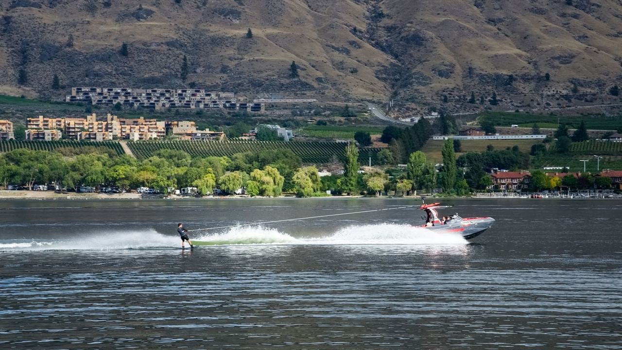 a person water-skiing