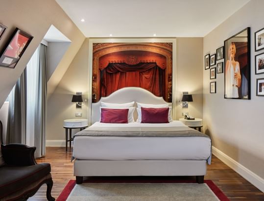 Nightstands & lounger by the bed in Sezen Aksu Suite at Titanic Gendarmenmarkt Berlin