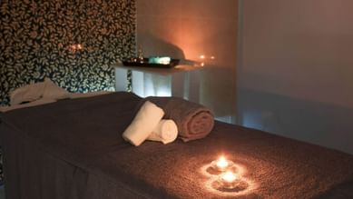 Massage table setup in the Spa at Kairaba Mythos Palace
