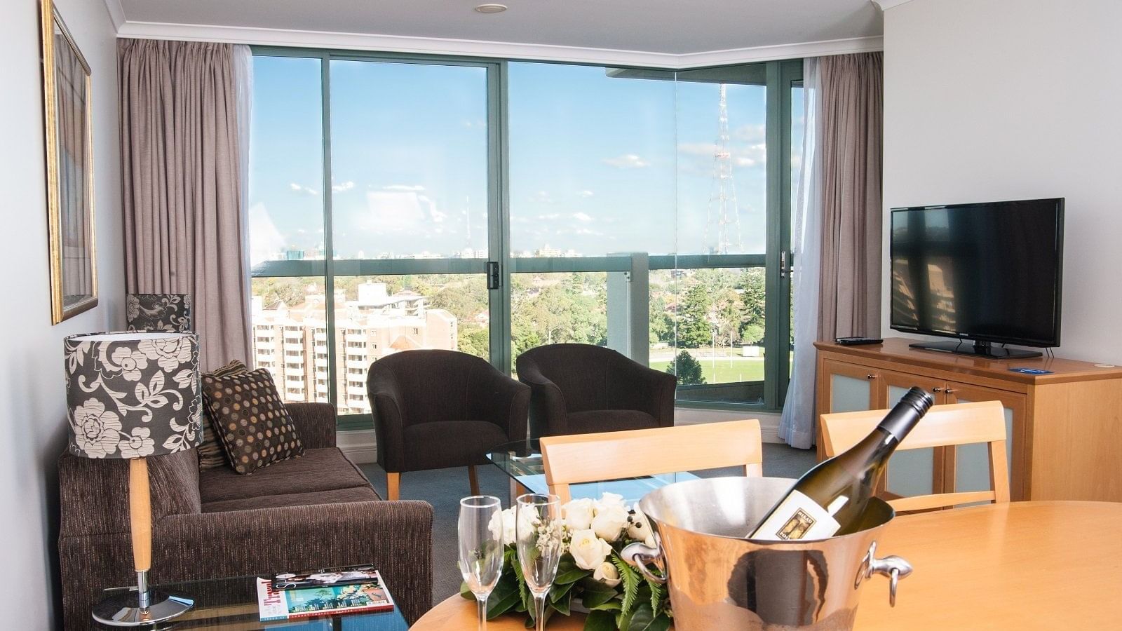 Sitting area  with out door view at the Sebel Residence Chatswood