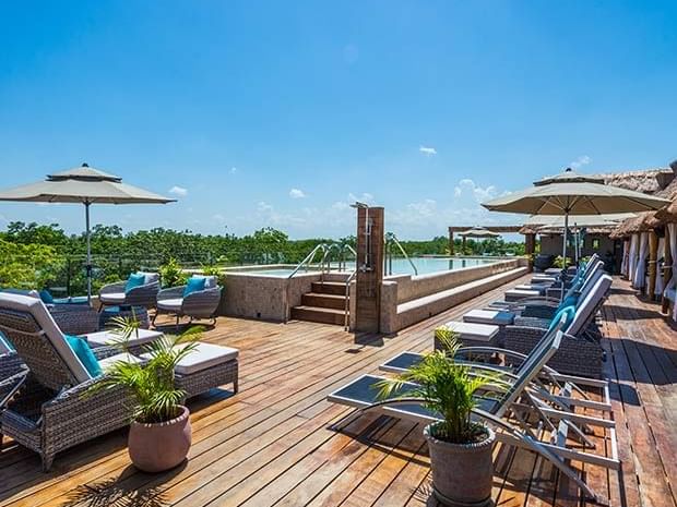 Sunbeds by the Pool at Naay Tulum Curamoria Collection