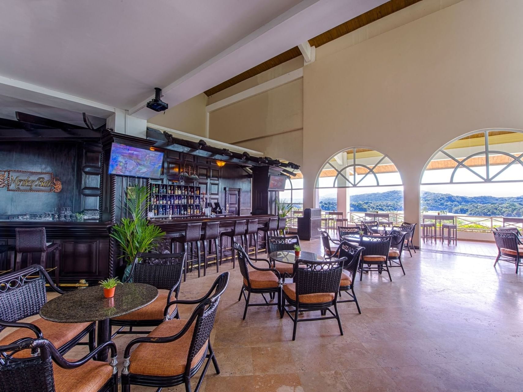 Tables in Monkey Bar at Gamboa Rainforest Resort