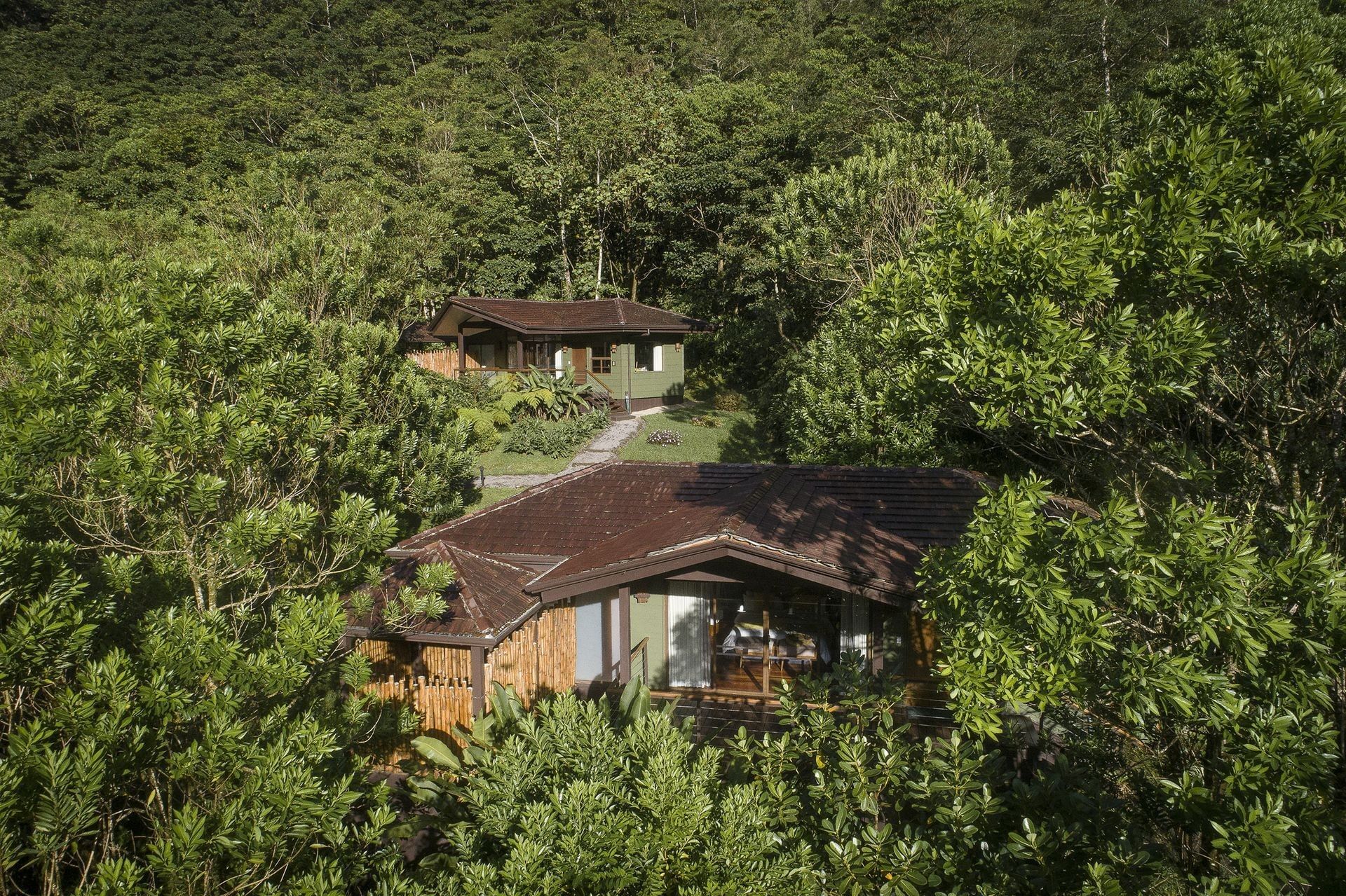 Aerial view of villas in The Central Cloud Forests at El Silencio Lodge & Spa
