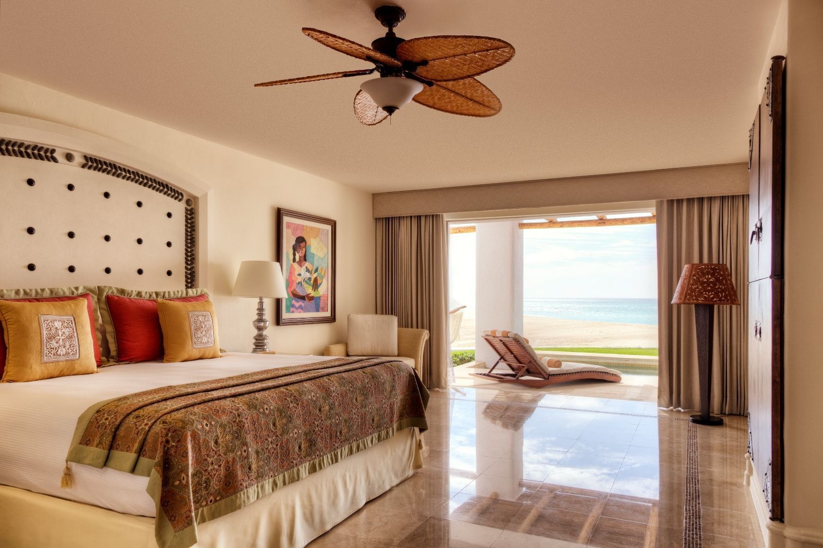Bed & furniture in Casita Ocean View at Marquis Los Cabos