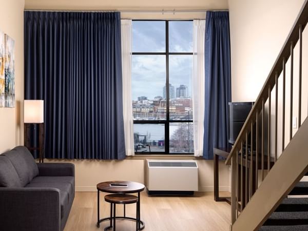 cambridge loft suite with view of Victoria Inner Harbour