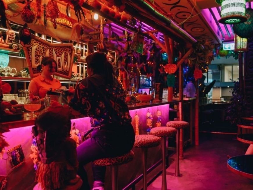 Closeup on LuWow Tiki Bar at Brady Hotels Central Melbourne