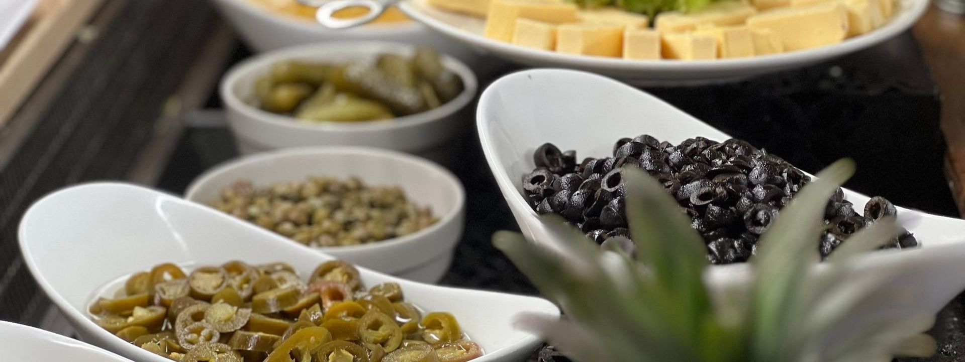 Assorted appetizers at Bula Brasserie in Korolevu at Warwick Fiji Resort and Spa