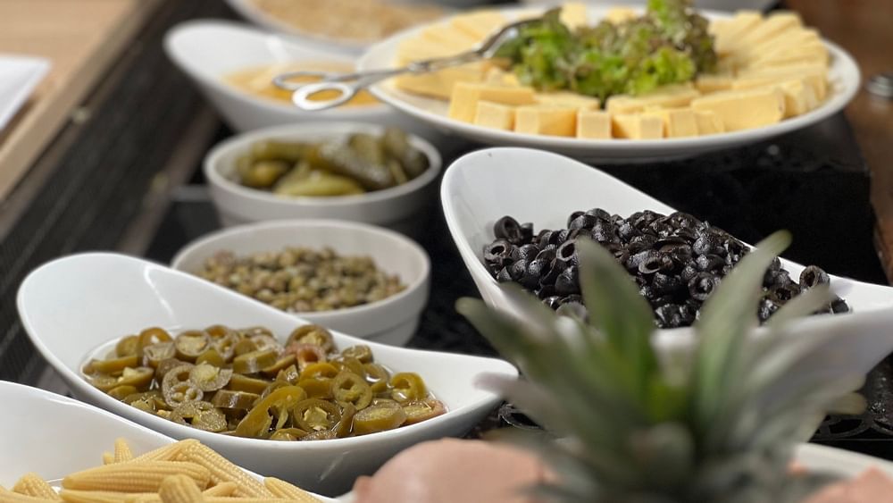 Assorted appetizers at Bula Brasserie in Korolevu at Warwick Fiji Resort and Spa.