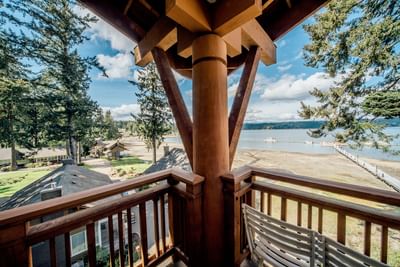 Waterfront view from a balcony at Alderbrook Resort & Spa