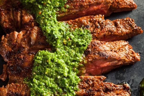 Salsa verde sauce on steak one of the most traditional steak sauces