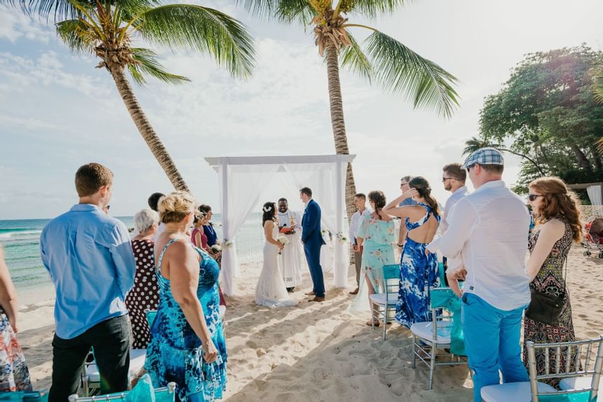 Beach wedding celebration at Sugar Bay Barbados