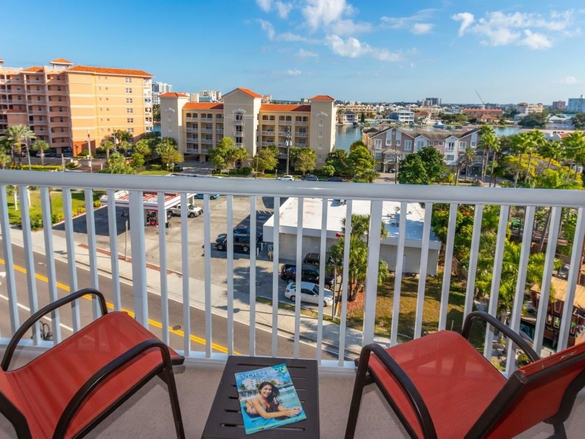 Balcony of city view room at Shephard's Beach Resort