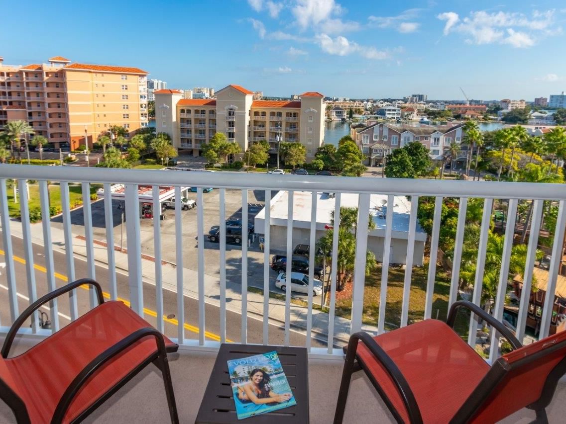 Balcony of city view room at Shephard's Beach Resort