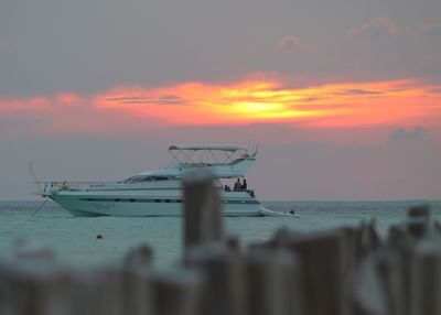 Boat during sunset