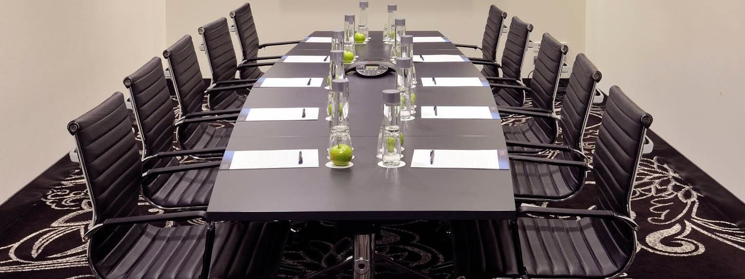 Table setup in Degraves Boardroom at Novotel Melbourne