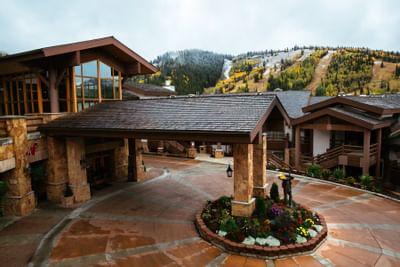 Exterior view of the entrance at Stein Eriksen Lodge