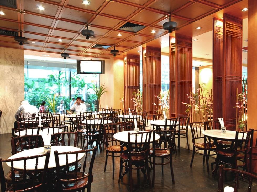 Restaurant dining hall interior at Amara Hotel Singapore