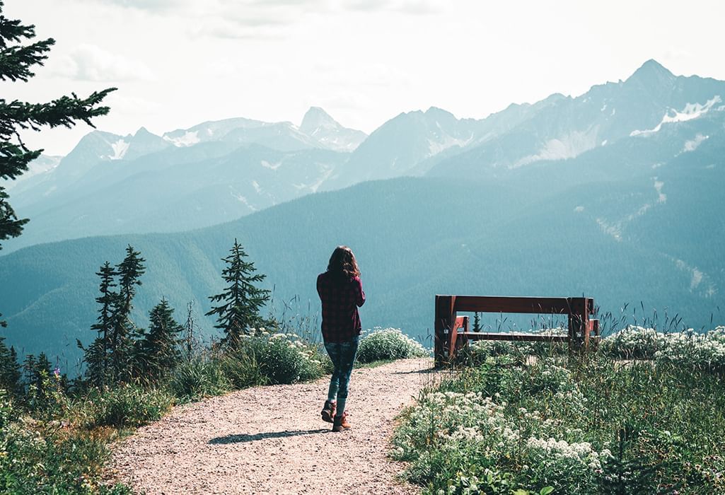 female hiker in Revelstoke National Park