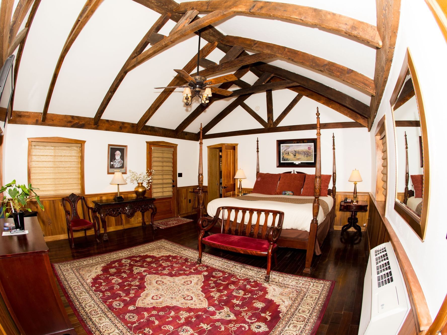 bedroom with wooden décor