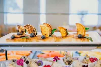 Dessert buffet in Cafeteria Palmira at Araiza Hotel Calafia