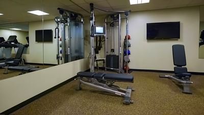 View of Exercise equipment in the gym at The Godfrey Hotel