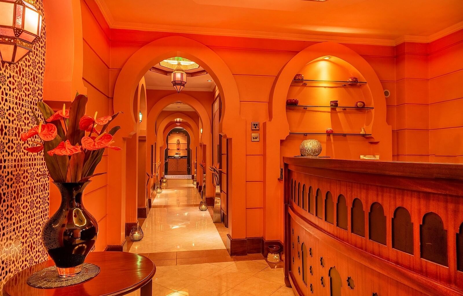 The Hallway and counter in Maisha spa at Nairobi Serena Hotel