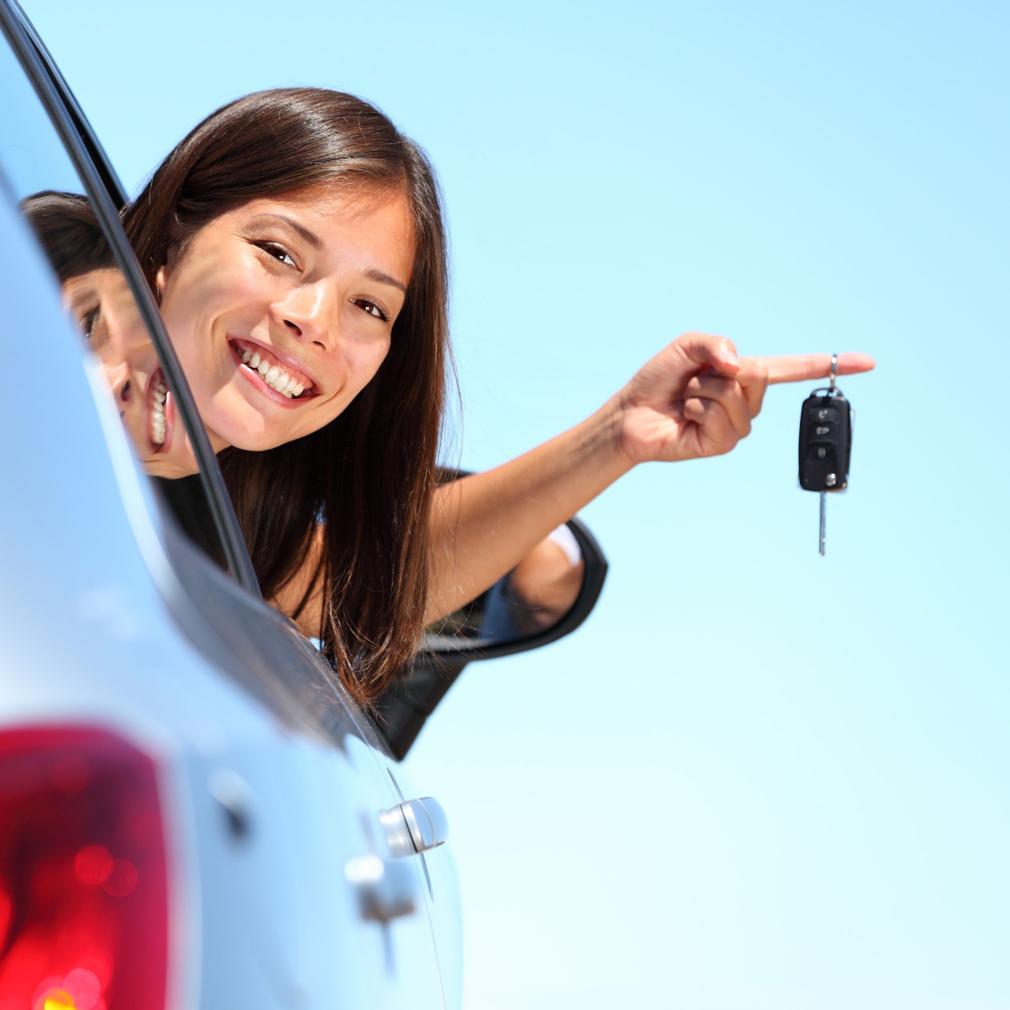 Lady with car.