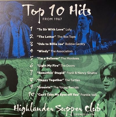 List of the top ten songs from 1967