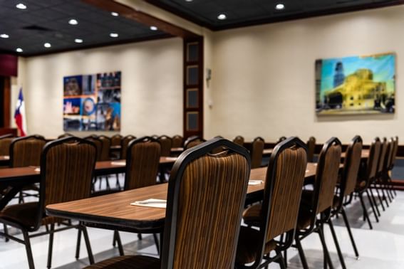 Classroom-style Meeting Space set-up at The Riverwalk Plaza H.