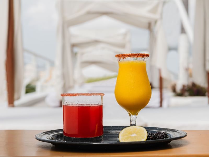 Cocktail drinks served at pool bar of FA Hotels & Resorts