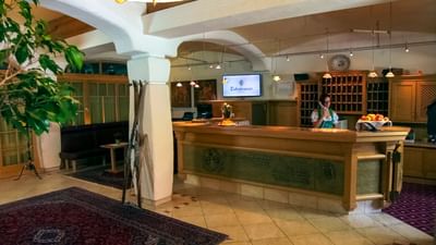 Lobby at Tiefenbrunner Hotel in Kitzbühel, Austria