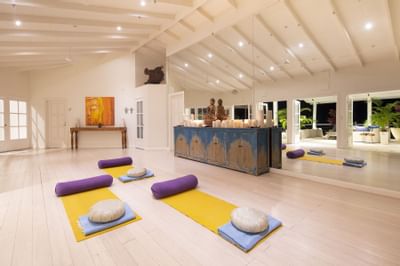 Yoga fitness studio with mats and mirrors at Retreat Costa Rica