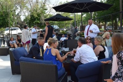 wedding reception on patio