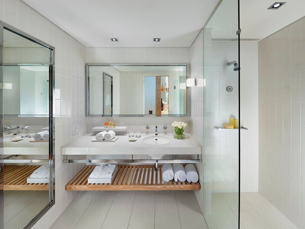 Bathroom vanity in a Hotel room at Crown Promenade Melbourne