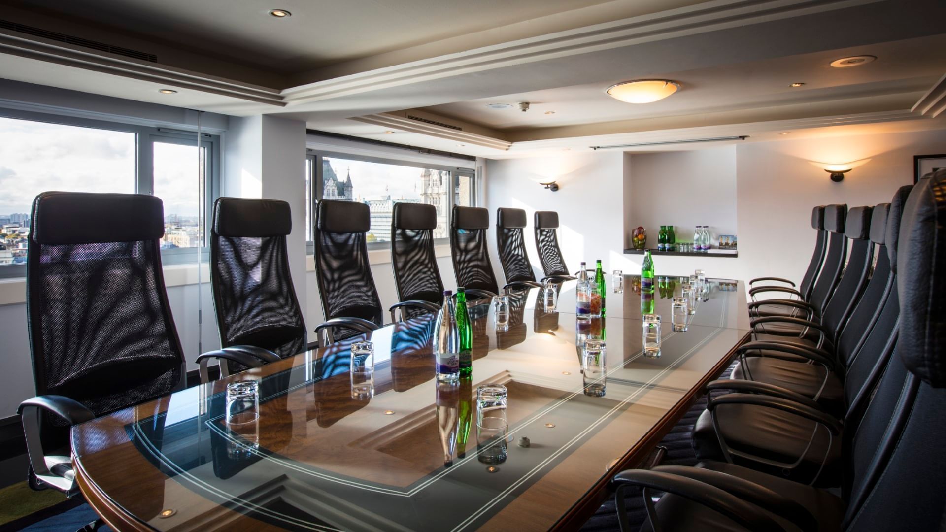 Boardroom set-up in Fearless Room at The Tower Hotel