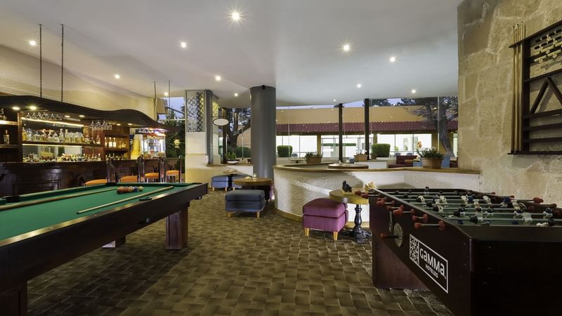 Foosball & pool table by the lobby Bar at Gamma Pachuca