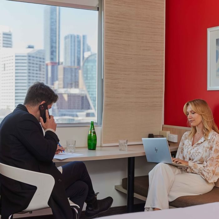 Couple in room at ibis Darling Harbour