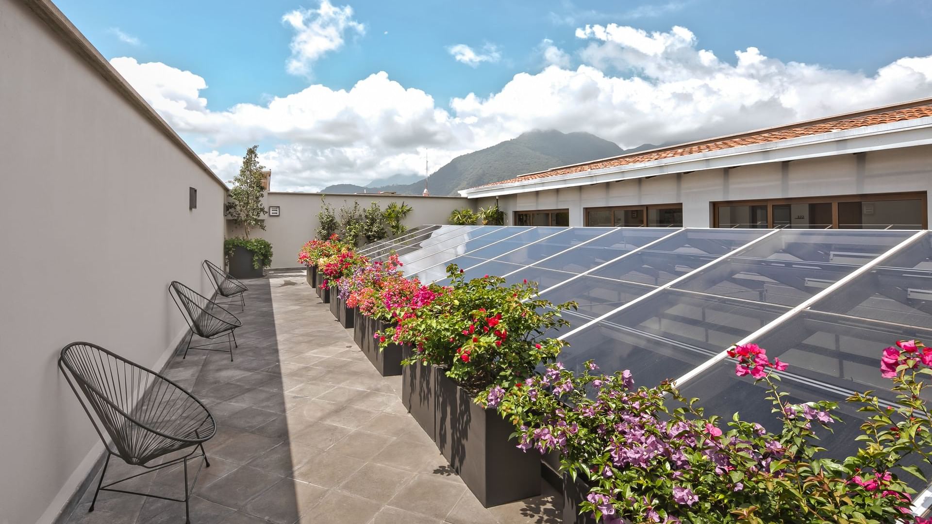 Close-up on the Terrace with lounges at Gamma Orizaba