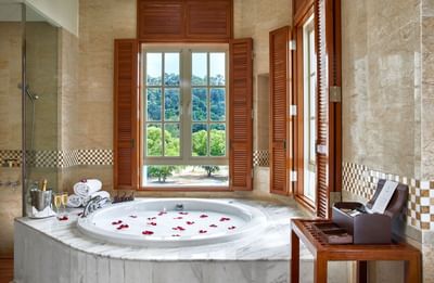 Countess Suite bathroom with a Jacuzzi at The Danna Langkawi
